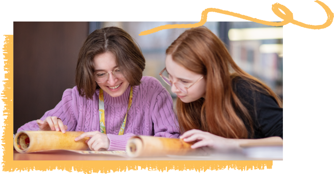 students reading